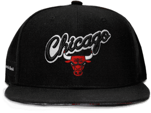 Chicago Bulls Black Baseball Cap PNG image with transparent background
