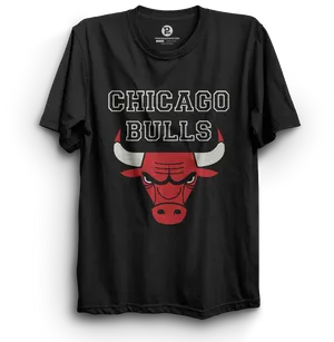 Chicago Bulls Black T Shirt Graphic Design PNG Image