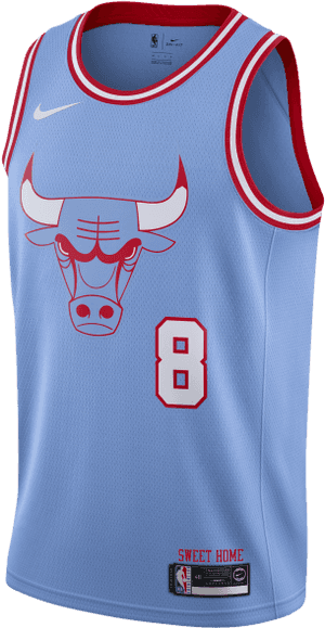 Chicago Bulls Blue Jersey Number8 PNG image with transparent background