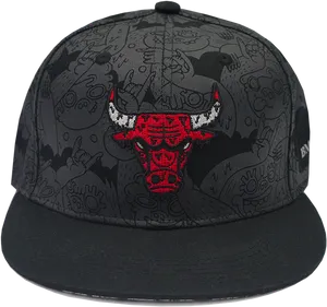 Chicago Bulls Graphic Print Cap PNG Image