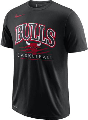 Chicago Bulls Nike Black T Shirt PNG image with transparent background