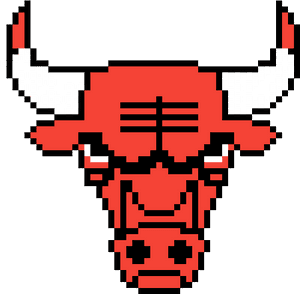 Chicago Bulls Pixel Art Logo PNG image with transparent background