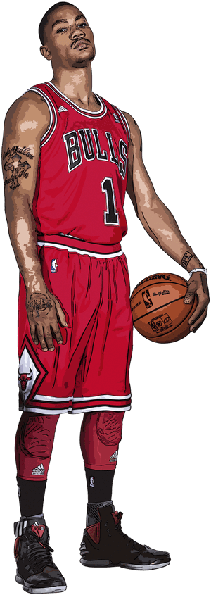 Chicago Bulls Player Number One PNG image with transparent background