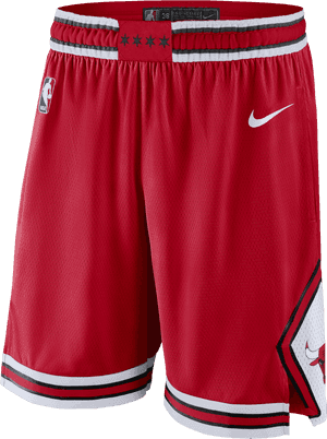 Chicago Bulls Red Basketball Shorts PNG image with transparent background