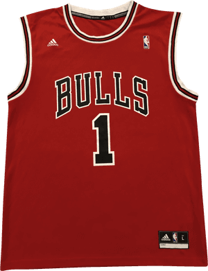 Chicago Bulls Red Jersey Number1 PNG image with transparent background