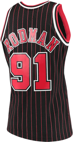 Chicago Bulls Rodman91 Jersey PNG image with transparent background