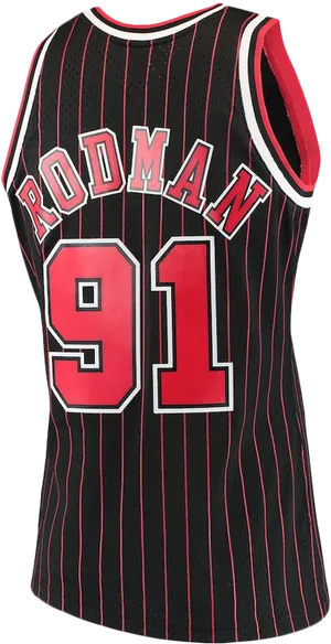 Chicago Bulls Rodman91 Jersey PNG Image