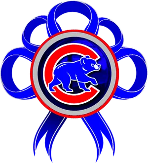 Chicago Cubs Logo Floral Design PNG Image