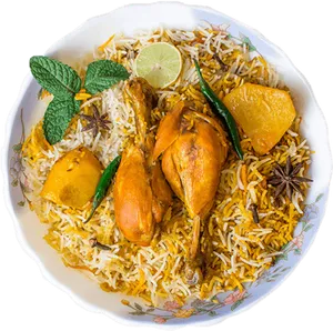 Chicken Biryani Dish PNG Image