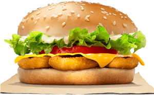 Crispy Onion Rings, Lettuce, Tomato And Cheese With - Onion Ring Burger Png PNG image with transparent background