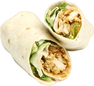 Chicken Shawarma Wrap Delicious PNG Image