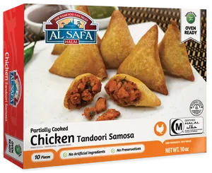 Chicken Tandoori Samosa Packaging PNG Image