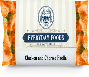 Chickenand Chorizo Paella Packaging PNG Image