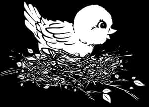 Chickin Nest Silhouette PNG image with transparent background