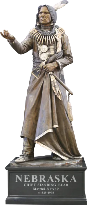 Chief Standing Bear Statue Nebraska PNG Image