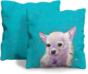 Chihuahua Artistic Cushion Design PNG Image