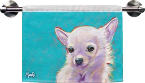 Chihuahua Artworkon Towel Rod PNG Image