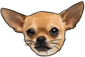 Chihuahua Head Illustration.png PNG Image