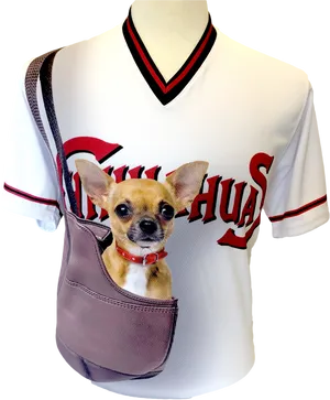 Chihuahuain Sports Jerseyand Sling Bag PNG Image