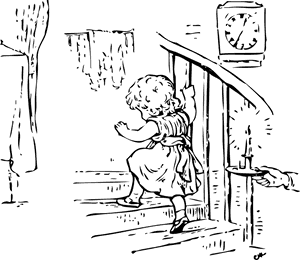 Child, Climbing, Stairs, Up, Staircase, Stairway, Step - Going Up The Stairs Clipart Black And White, HD Png Download PNG