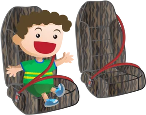Child Car Seat Safety Illustration PNG Image