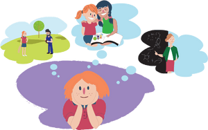 Child Dreaming About Future Careers.png PNG image with transparent background