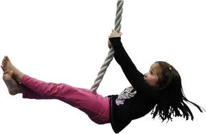 Child Rope Climbing Adventure PNG Image