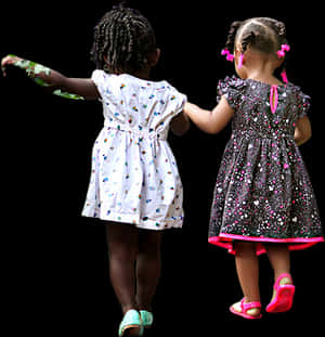 Childhood Friends Holding Hands PNG image with transparent background