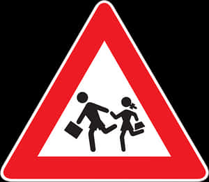 Children Crossing Sign PNG with transparent background