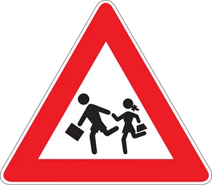 Children Crossing Sign PNG Image