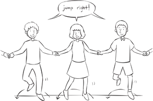 Children Playing Hopscotch Game PNG Image