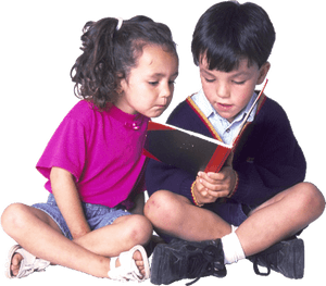Children Reading Png - 2 Children Reading, Transparent Png PNG with transparent background