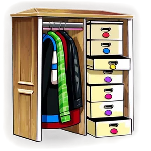 Children's Wardrobe Cartoon Png 06282024 PNG Image