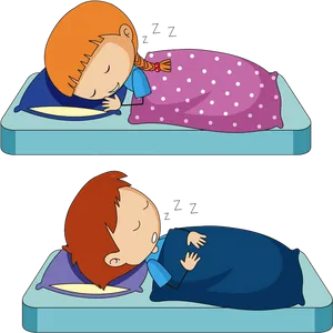 Children Sleeping Clipart PNG Image