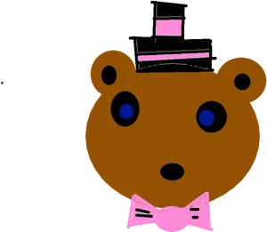 Childs Drawingof Fredbear PNG Image