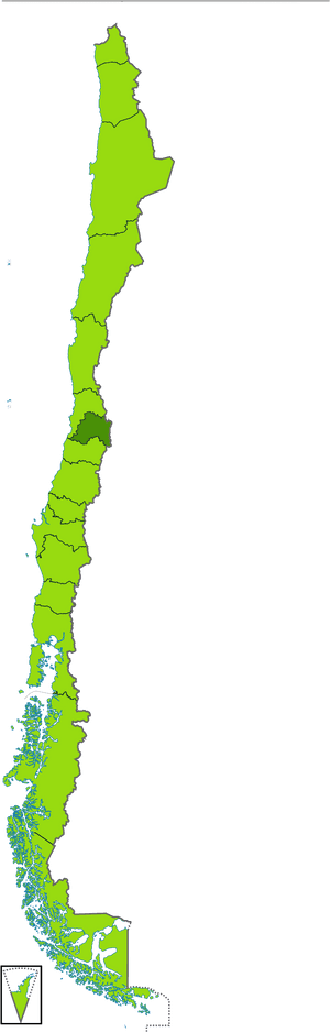 Chile Administrative Regions Map PNG image with transparent background