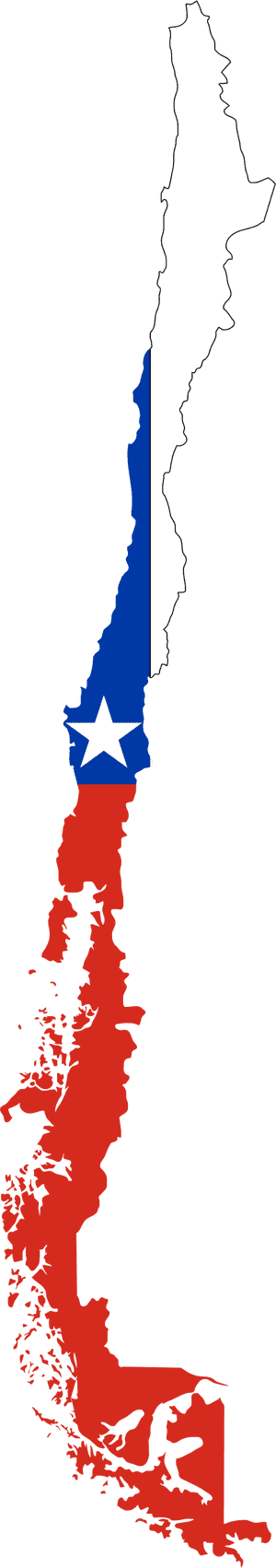 Chile Flag Map PNG image with transparent background