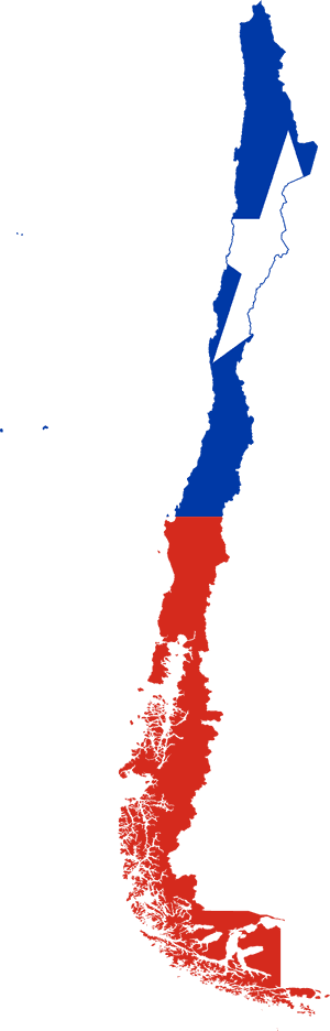 Chile Flag Map Outline PNG image with transparent background