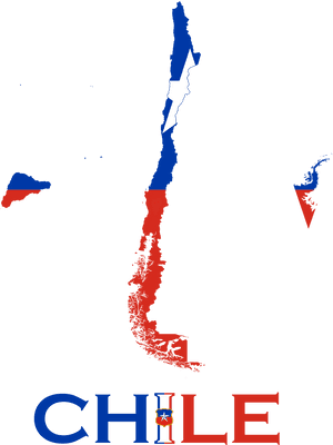 Chile Map Graphicwith Flag Colors PNG image with transparent background