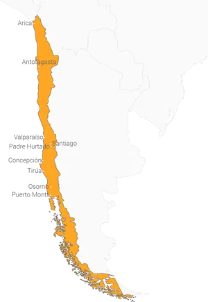 Chile Map Highlighted Regions PNG Image