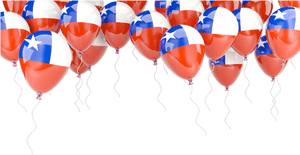 Chilean Flag Balloons Celebration PNG image with transparent background