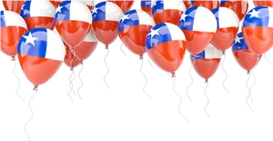 Chilean Flag Balloons Celebration PNG Image