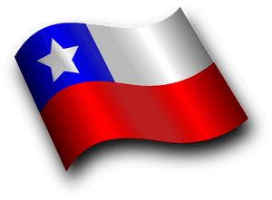 Chilean Flag Waving Graphic PNG image with transparent background