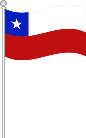Chilean National Flag Waving PNG image with transparent background