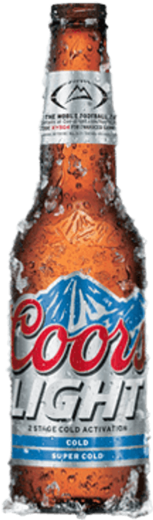 Chilled Coors Light Beer Bottle PNG