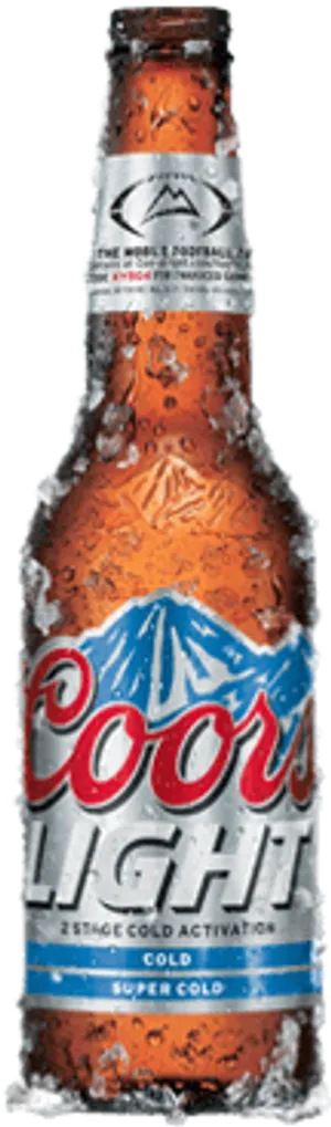 Chilled Coors Light Beer Bottle PNG Image