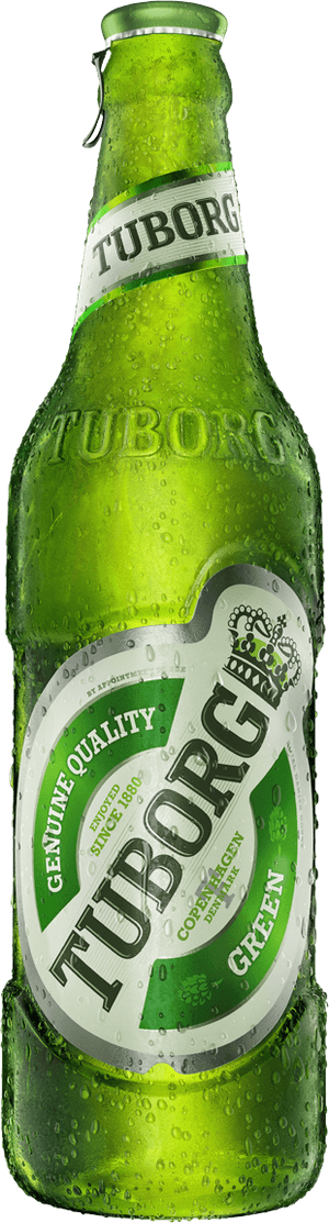 Chilled Tuborg Beer Bottle PNG
