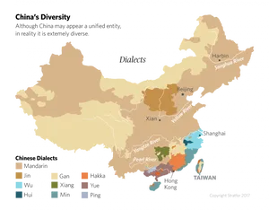 China Linguistic Diversity Map PNG Image