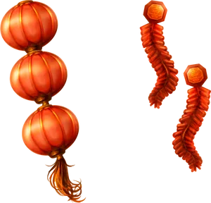 Chinese New Year Red Lanterns PNG Image