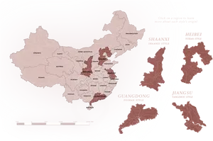 Chinese Regional Styles Map PNG Image